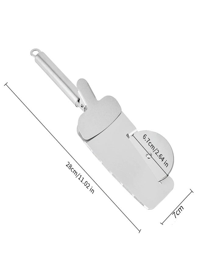 وي3 قطاعة بيتزا we3 بتصميم 4 في 1، قطاعة فائقة الحدة، سهلة التقطيع والتقديم، مصنوعة بالكامل من الفولاذ المقاوم للصدأ، آمنة للغسل في غسالة الأطباق - Image 2